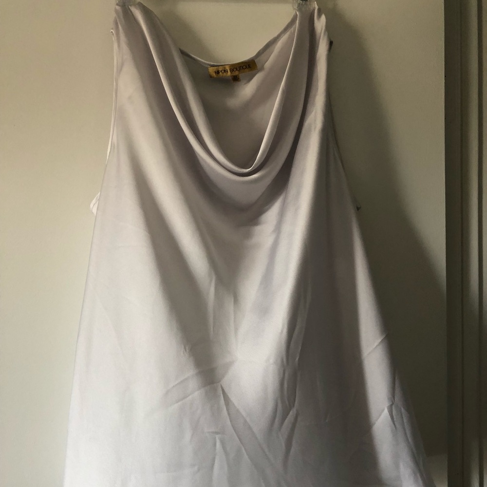 Silk silver tank top